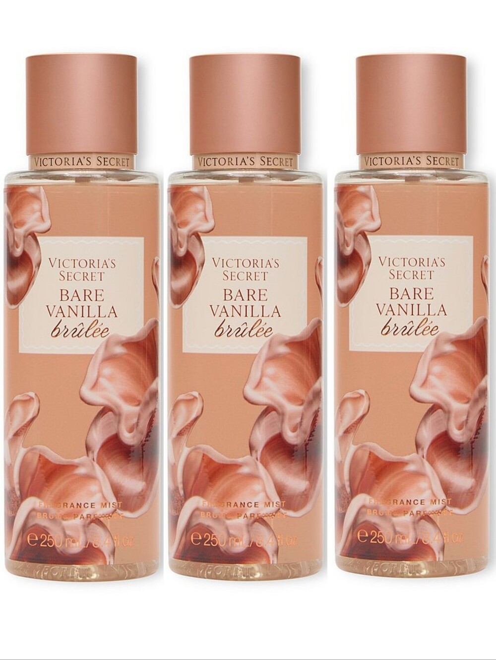 Victoria's Secret Bare Vanilla Brûlée Fragrance Mist Set of 3 NEW RARE
